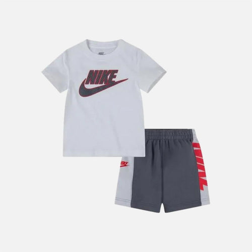 Ensemble T-Shirt/Short Nike Amplify Enfant – Weiß/Grau/Rouge - Footkorner