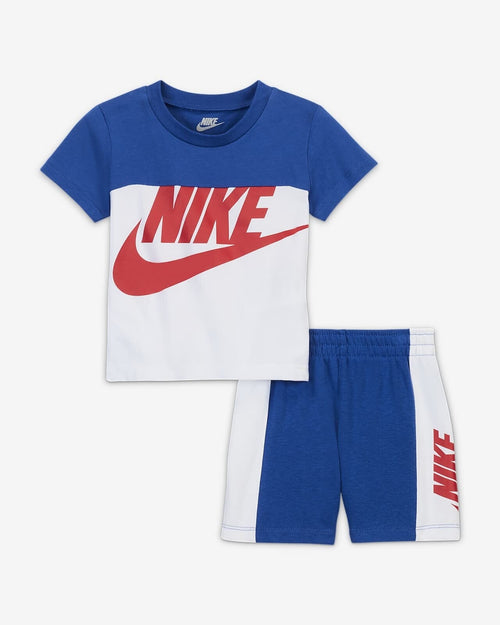 Nike Sportswear T-Shirt/Shorts-Set für Kleinkinder – Blau/Weiß/Rot - Footkorner