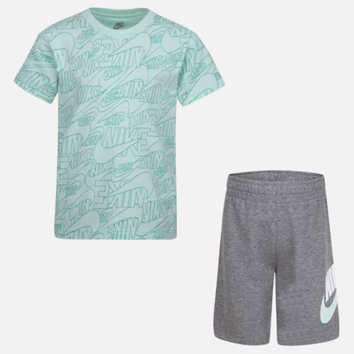 Ensemble T-shirt/Short Nike Enfant - Vert/Gris/Blanc - Footkorner