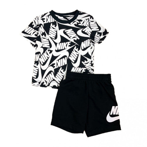 Nike Sportswear Futura Kids T-Shirt/Shorts Set - Black/White - Footkorner