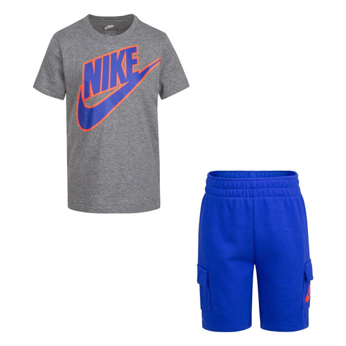 Ensemble T-shirt/Short Nike Sportswear Enfant - Gris/Bleu - Footkorner