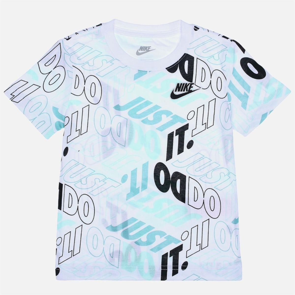 FootkornerEnsemble T-Shirt/Short Nike Just Do It Enfant - Weiß/Schwarz/Vert