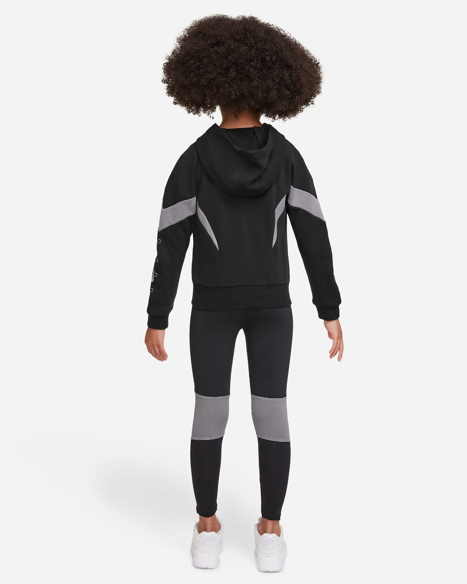 Nike sportswear Kids Girls Hooded Jacket/Leggings Set - Black/Grey