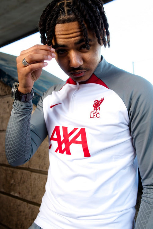 Liverpool-Trainingsoberteil 2022/2023 – Weiß/Grau/Rot - Footkorner