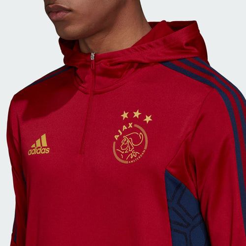 Haut d'entrainement à capuche Ajax Amsterdam - Rouge/Bleu - Footkorner