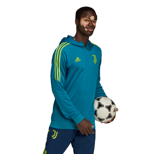 Haut d'entrainement à capuche Juventus - Bleu/Vert - Footkorner