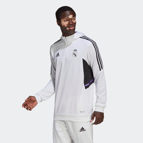 Haut d'entrainement à capuche Real Madrid Condivo 2022/2023 - Blanc/Noir/Violet - Footkorner