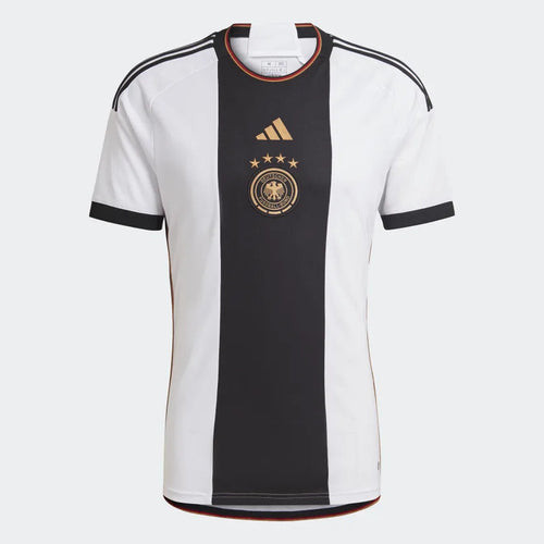 Camiseta de la equipación local de Alemania 2022 - Negro/Blanco/Dorado - Footkorner