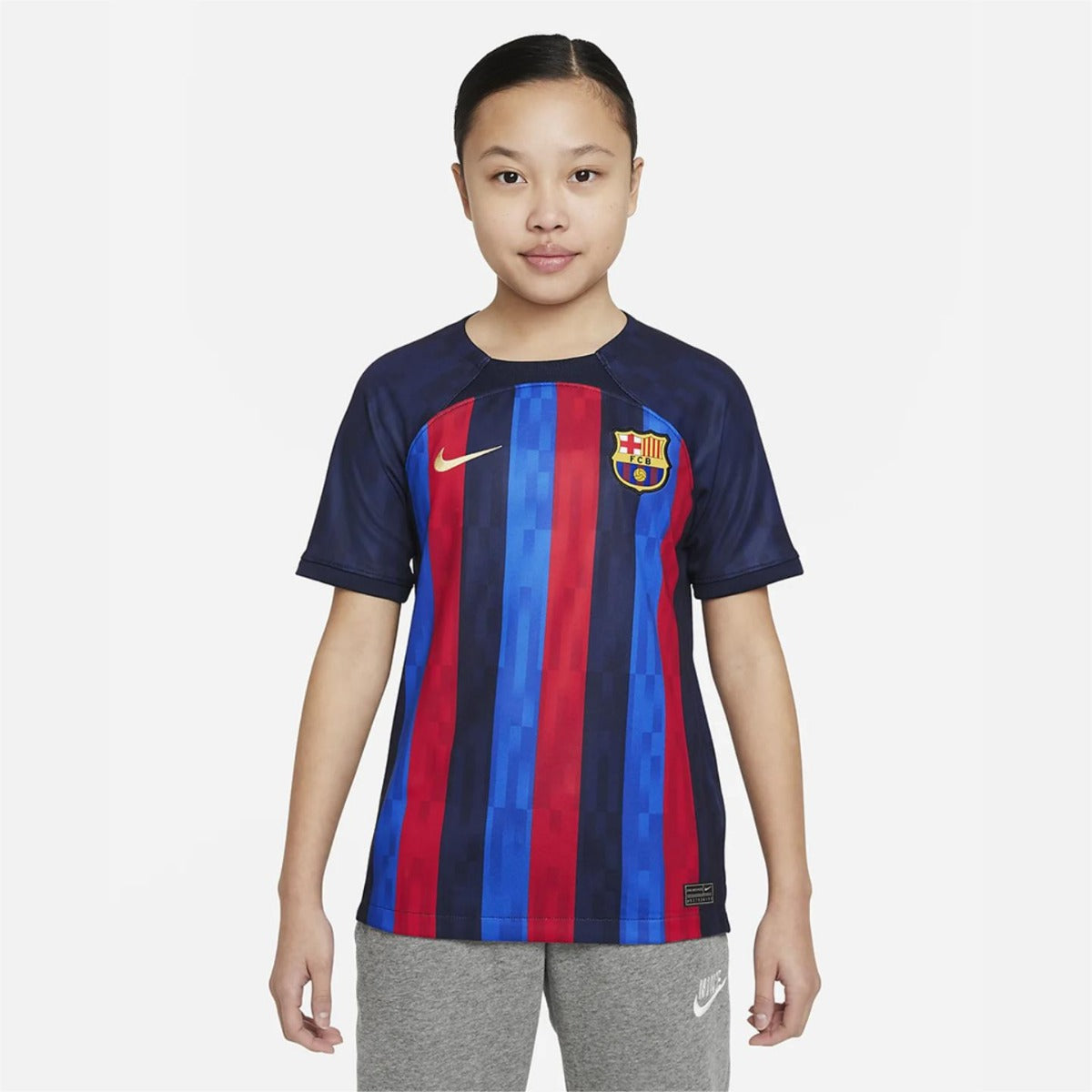 Camiseta FC Barcelona Junior Primera 2022/2023 - Azul/Rojo