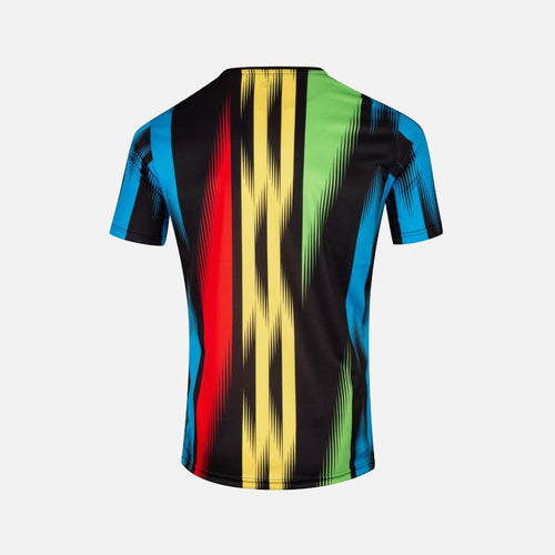 OM X Africa Patterns training shirt 2022/2023 - Black/Yellow/Blue - Footkorner