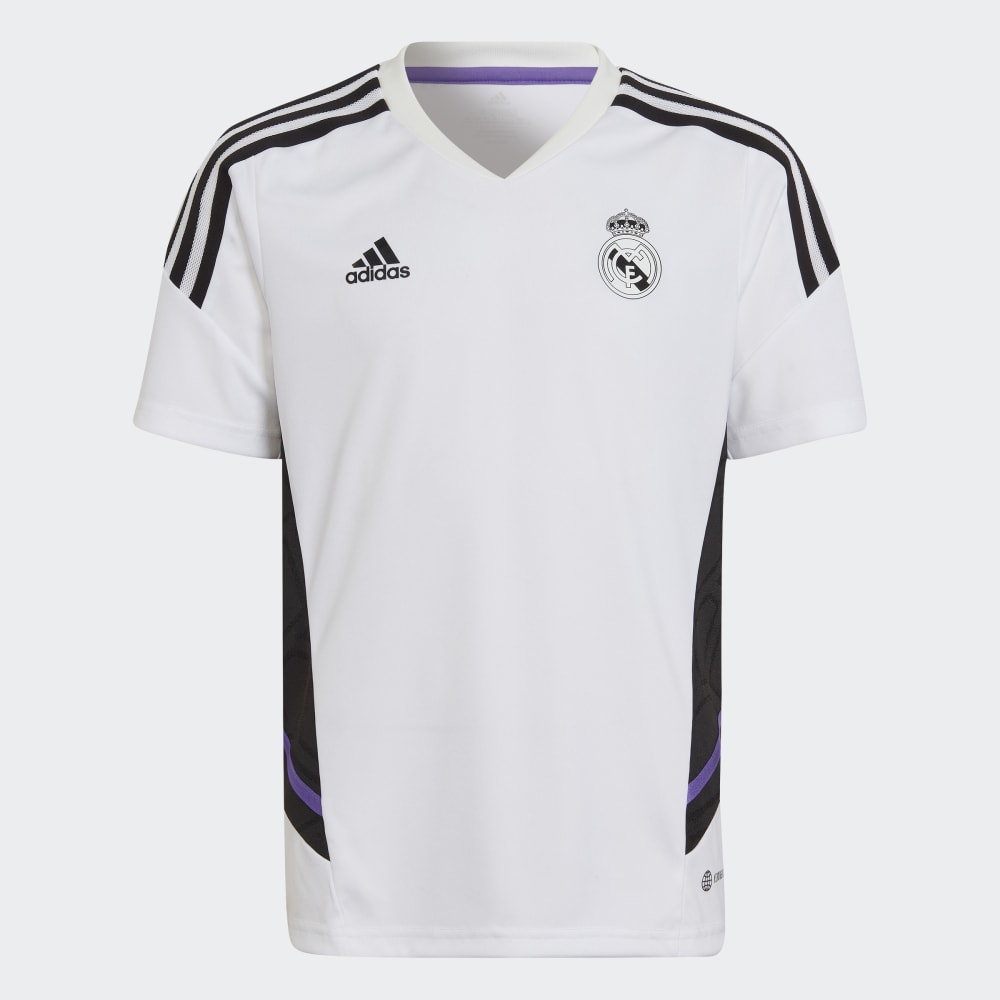 Real Madrid Junior Training Shirt 2022/2023 - White/Black/Purple