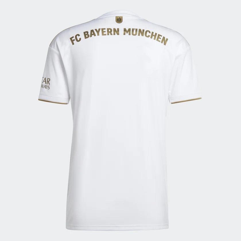 FootkornerBayern München Auswärtstrikot 2022/2023 – Weiß/Gold