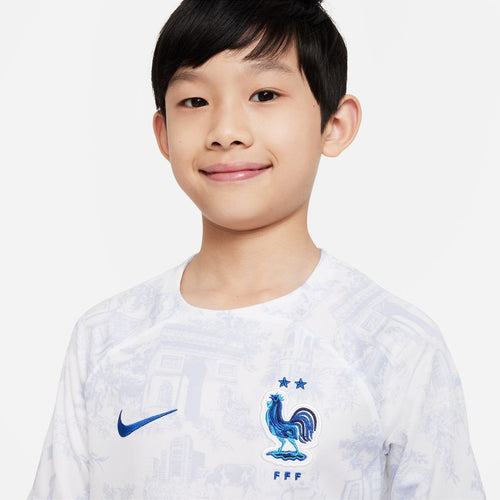Camiseta 2ª equipación Selección de Francia Junior 2022 - Blanco/Gris/Azul - Footkorner