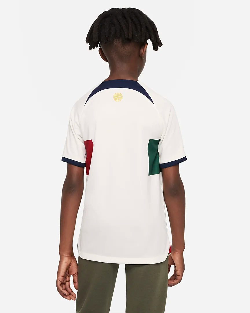 Portugal Away Jersey 2022 Junior - White/Red/Green