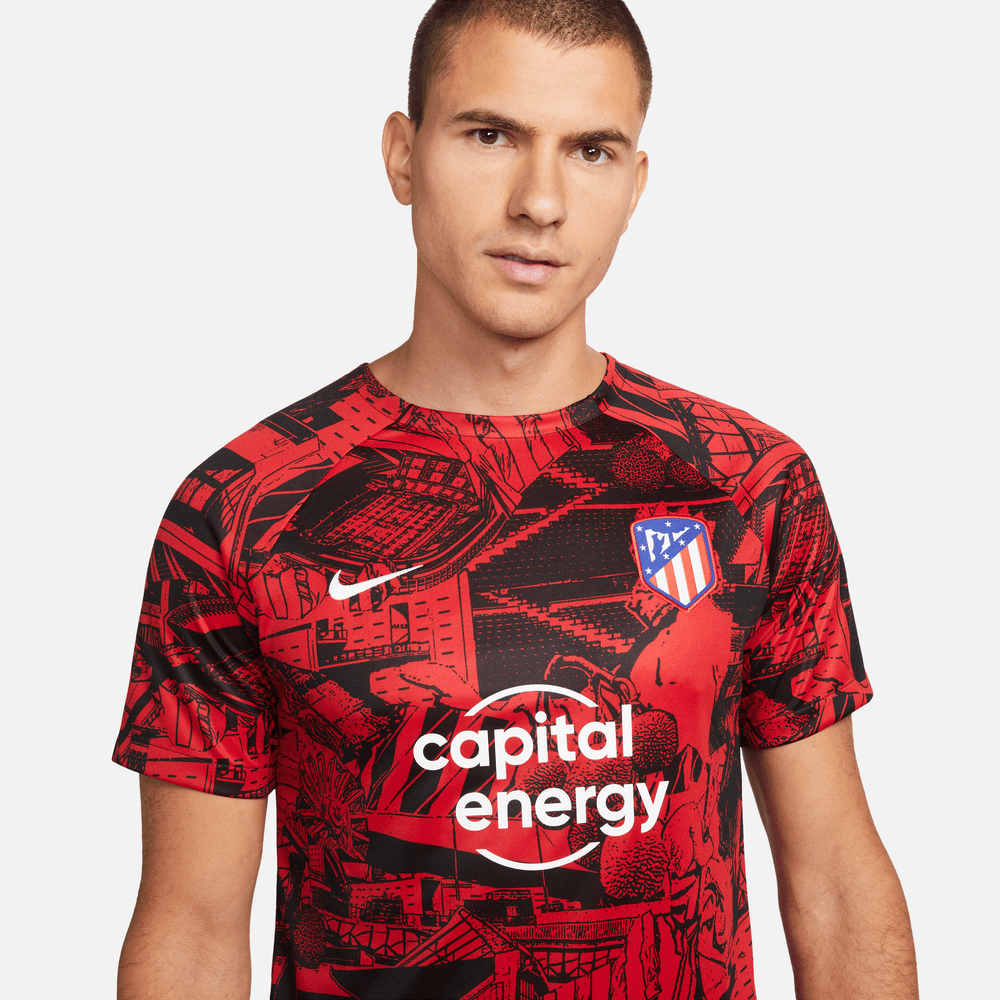 FootkornerMaillot Pré-match Atletico Madrid 2022/2023 - Rouge/Noir