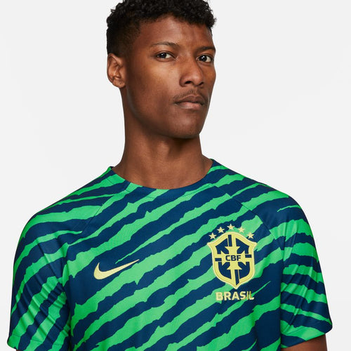 Camiseta prepartido Brasil 2022 - Azul/Verde - Footkorner