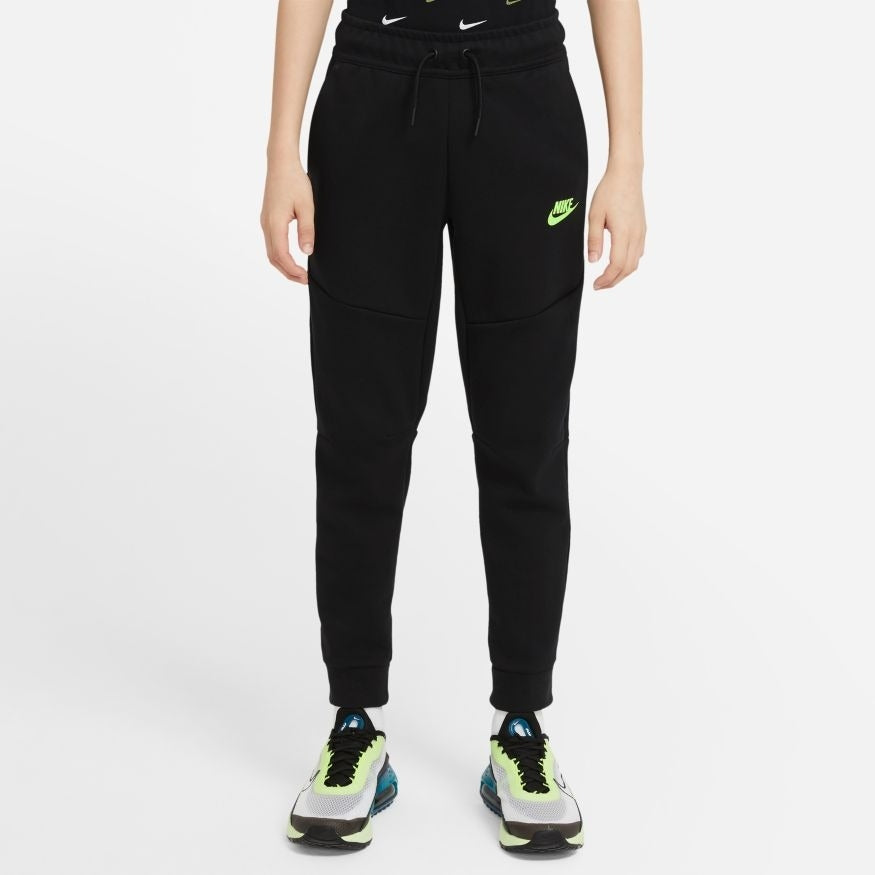 Nike Tech Fleece Junior Joggers - Black/Green