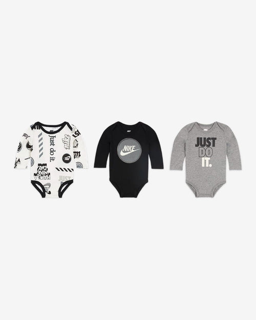 Nike Baby Just do It Body 3er-Pack – Schwarz/Weiß/Grau - Footkorner