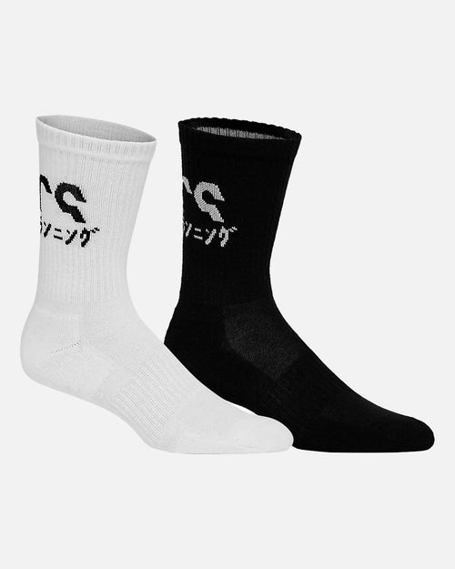 Asics Katakana 2 Pack Socks - White/Black - Footkorner