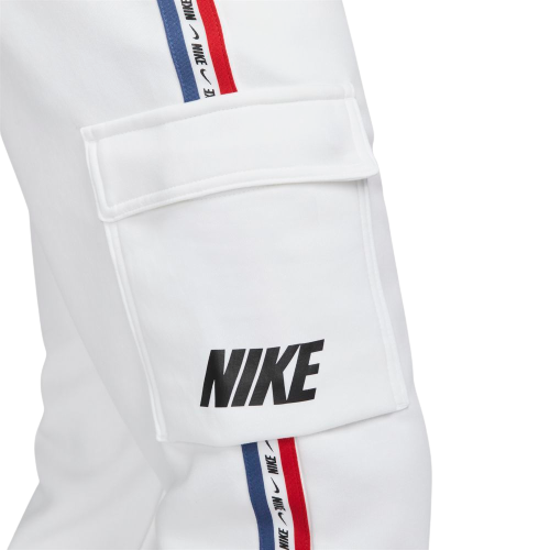Pantalones Nike Sportswear Fleece Cargo - Blanco/Azul/Rojo - Footkorner