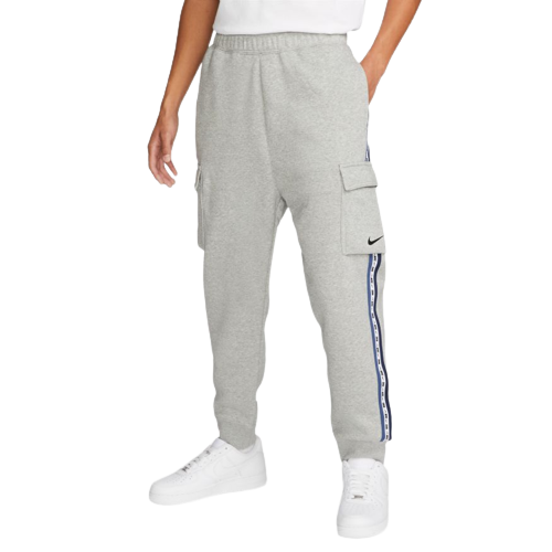 Nike Sportswear Fleece Cargohose – Grau/Weiß/Blau
