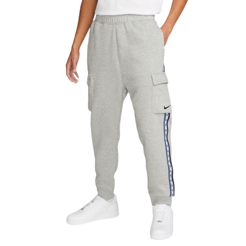 Nike Sportswear Fleece Cargo Pants - Grey/White/Blue - Footkorner