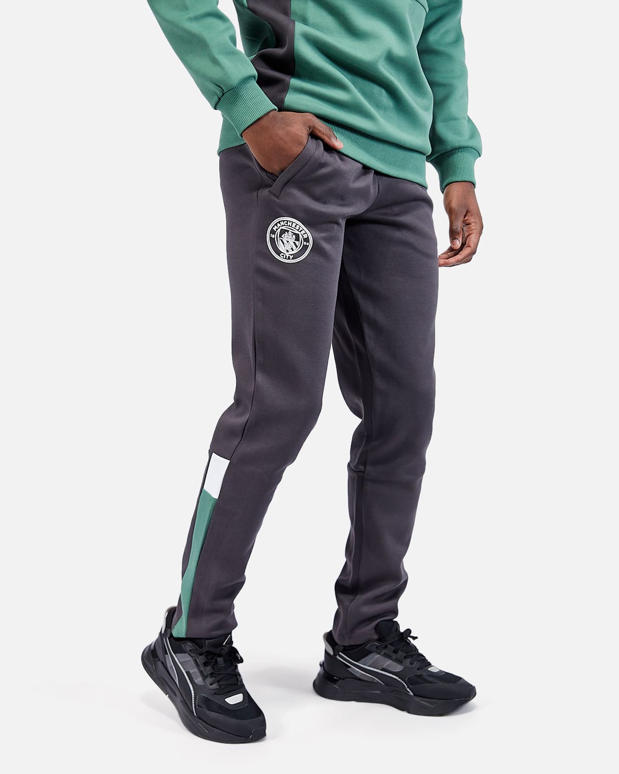 Pantalon de survêtement Manchester City Archive 2022/2023 - Noir/Blanc/Vert