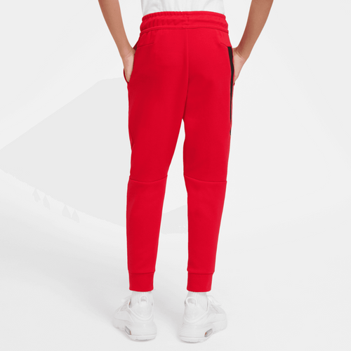 Pantalon jogging Nike Tech Fleece Junior - Rouge/Noir - Footkorner