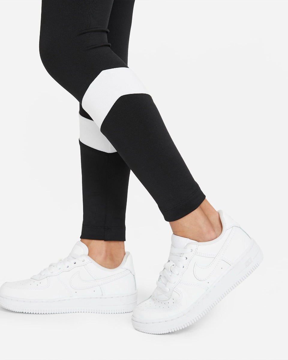FootkornerNike Sportswear Go for Gold Kinder-Leggings für Mädchen – Schwarz/Weiß/Gold