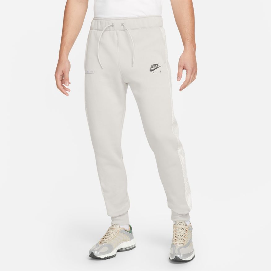 Gebürstete Nike Air Fleece-Hose – Grau/Weiß