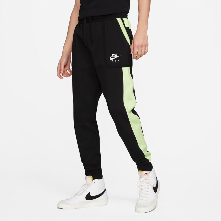 Nike Air Fleece Hose – Schwarz/Neongrün