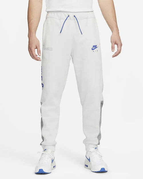 Nike Air Fleece Brushed Hose – Weiß/Blau/Grau - Footkorner