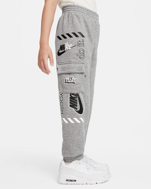 Pantalon Nike Fleece Cargo Enfant - Gris/Noir - Footkorner