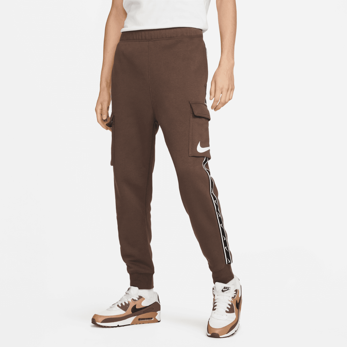 Pantalones Nike Sportswear Repeat - Marrón/Blanco/Negro