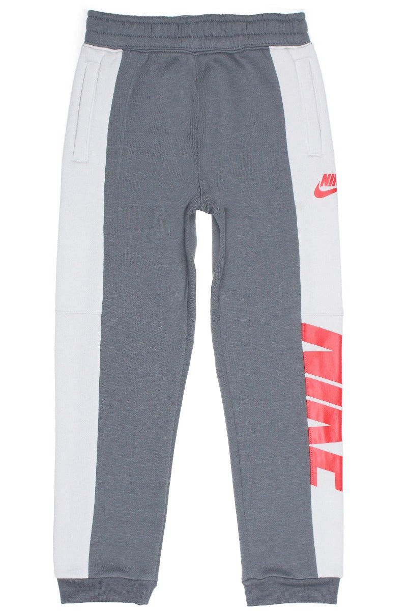 Pantaloni Nike Sportswear Ampliffy Bambini - Grigio/Bianco/Rosso