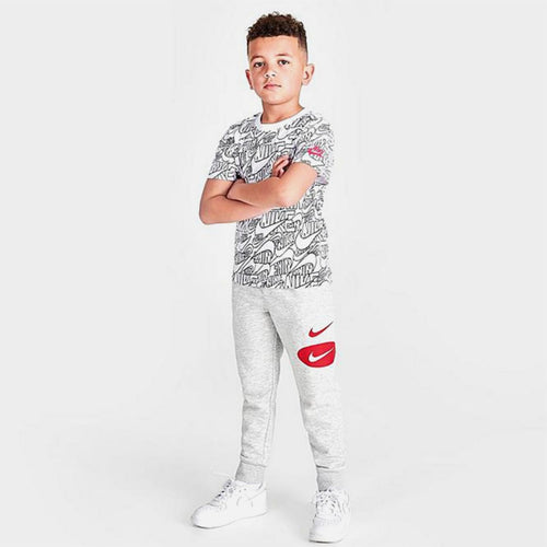 Nike Sportswear Trousers Kids - Grey/Red - Footkorner