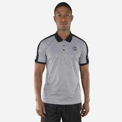Polo Sergio Tacchini Patrón PL1 - Blanc/Noir - Footkorner