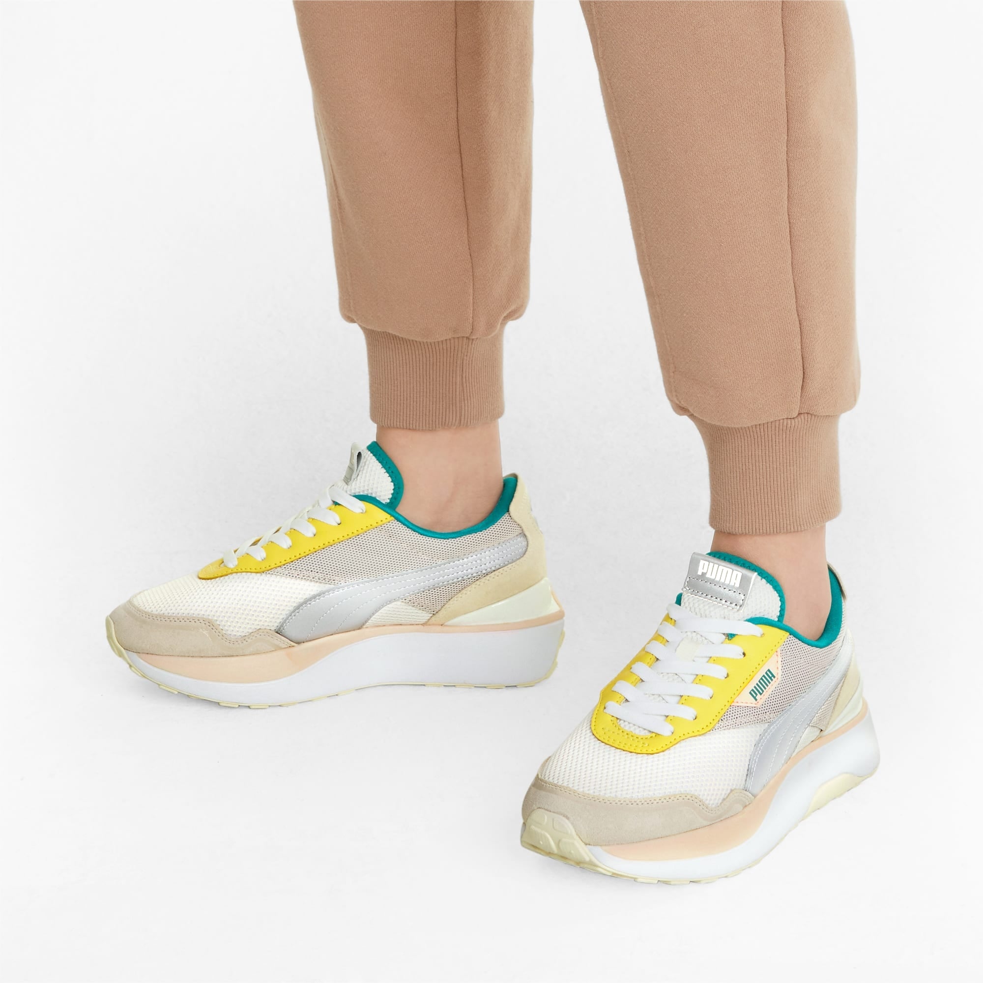 FootkornerPuma Cruise Rider OQ Damen - Beige/Silber/Gelb