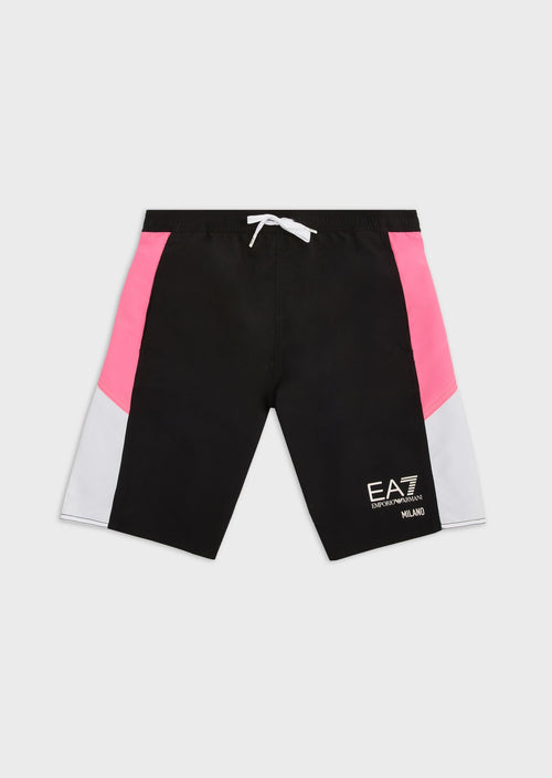 Emporio Armani EA7 Milano Badeshorts – Schwarz/Rosa - Footkorner