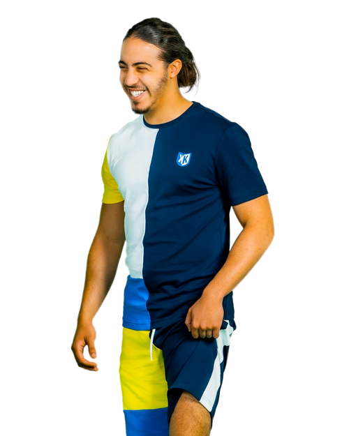 FK Square II Shorts - Navy/Yellow - Footkorner