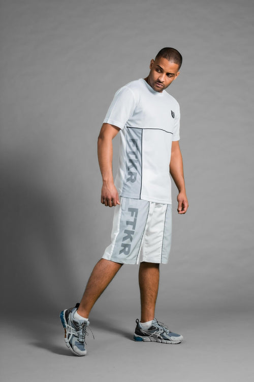 Pantaloncini in rete FK - bianchi/grigi - Footkorner