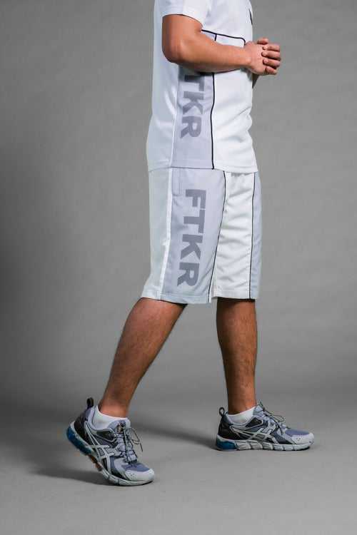 Pantaloncini in rete FK - bianchi/grigi - Footkorner