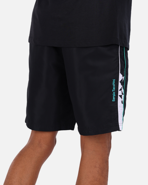 Short Sergio Tacchini Dispersa - Noir/Blanc/Bleu - Footkorner