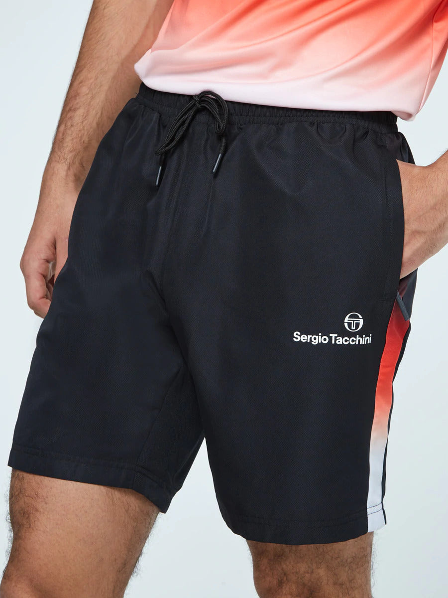 FootkornerPantalón corto Sergio Tacchini Sfumata - Negro/Naranja/Blanco
