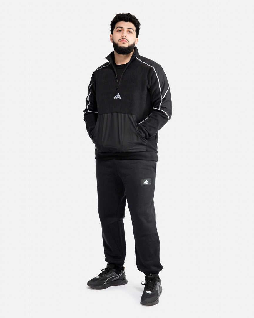 Adidas Essentials Reflektierender Trainingsanzug – Schwarz