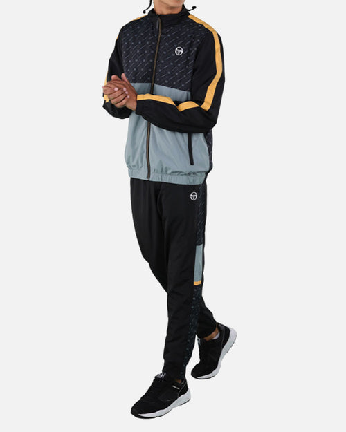 Sergio Tacchini Replika-Trainingsanzug – Schwarz/Grau/Orange - Footkorner