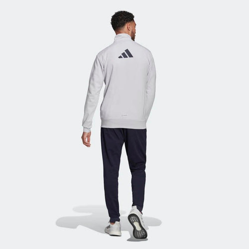 Adidas Logo Graphic Tracksuit - Grey/Black - Footkorner