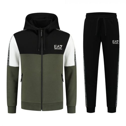 Survêtement Emporio Armani EA7 Athletic Color Block  - Noir/Kaki - Footkorner