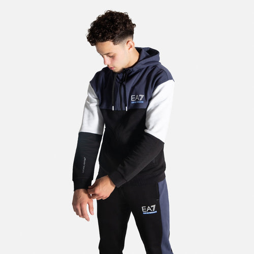 Chándal de atleta EA7 Ventus 7 Dynamic - Negro/Blanco/Azul - Footkorner