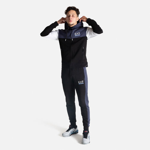 Chándal de atleta EA7 Ventus 7 Dynamic - Negro/Blanco/Azul - Footkorner